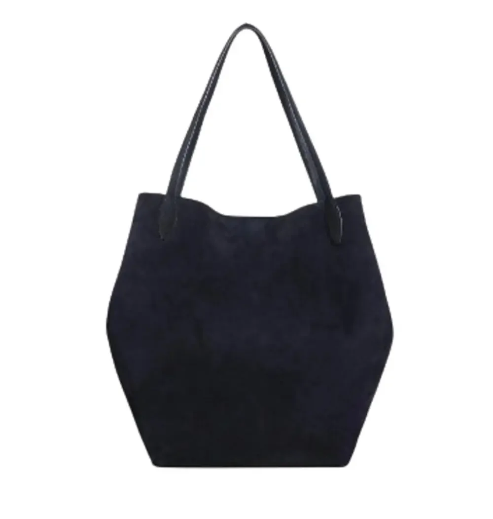 MADEWELL Women's The Oversized Shopper Tote Large Jet Blue Suede NWT